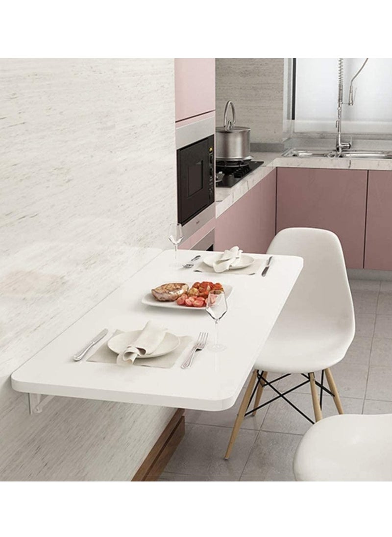 MARGOUN - Wall Table Floating Wall Mounted Desk Folding Drop Leaf Space Saving Dining Table for Kitchen Laundry Room Study Desk 22.5kg Weight Capacity 30*60 cm - Image 1