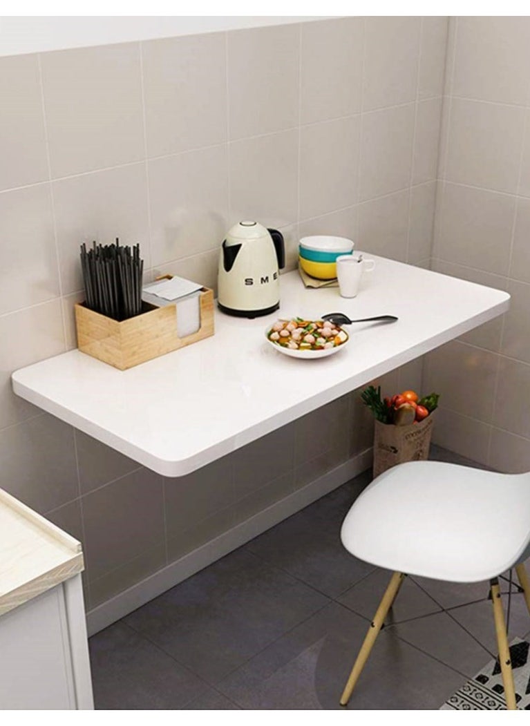 MARGOUN - Wall Table Floating Wall Mounted Desk Folding Drop Leaf Space Saving Dining Table for Kitchen Laundry Room Study Desk 22.5kg Weight Capacity 30*60 cm - Image 1