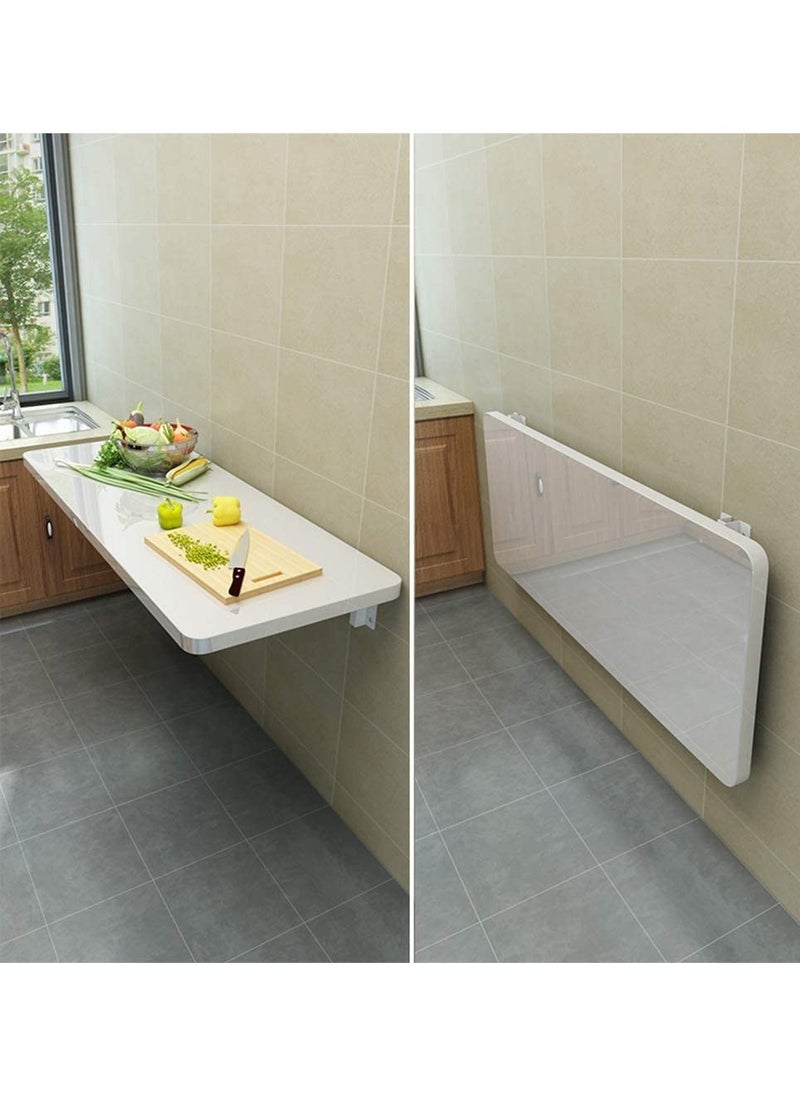 MARGOUN - Wall Table Floating Wall Mounted Desk Folding Drop Leaf Space Saving Dining Table for Kitchen Laundry Room Study Desk 22.5kg Weight Capacity 30*60 cm - Image 1