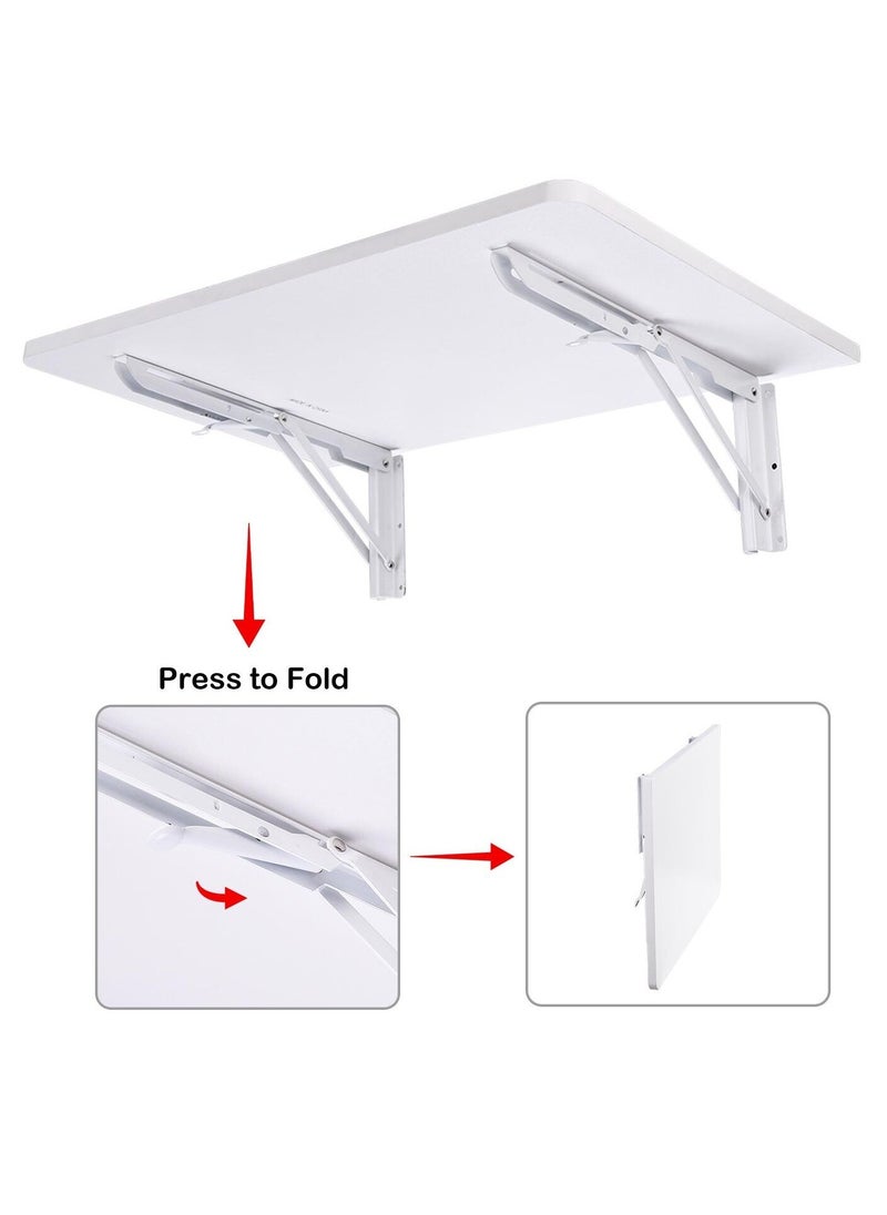 MARGOUN - Wall Table Floating Wall Mounted Desk Folding Drop Leaf Space Saving Dining Table for Kitchen Laundry Room Study Desk 22.5kg Weight Capacity 30*60 cm - Image 1