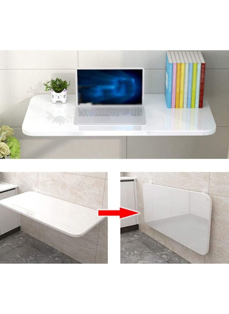 MARGOUN - Wall Table Floating Wall Mounted Desk Folding Drop Leaf Space Saving Dining Table for Kitchen Laundry Room Study Desk 22.5kg Weight Capacity 30*60 cm - Image 1