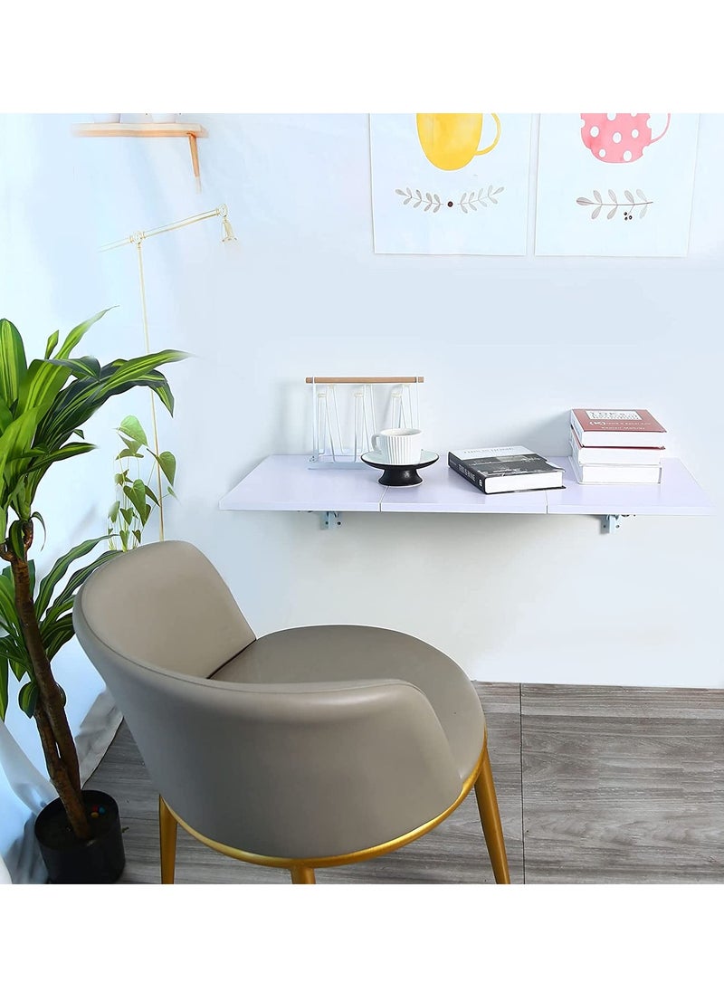 MARGOUN - Wall Table Floating Wall Mounted Desk Folding Drop Leaf Space Saving Dining Table for Kitchen Laundry Room Study Desk 22.5kg Weight Capacity 30*60 cm - Image 1
