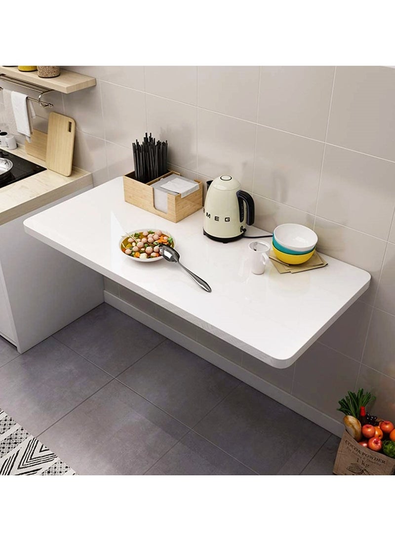 MARGOUN - Wall Table Floating Wall Mounted Desk Folding Drop Leaf Space Saving Dining Table for Kitchen Laundry Room Study Desk 22.5kg Weight Capacity 30*60 cm - Image 1