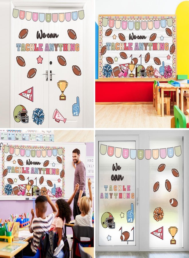 Polaxium Spring Sports Football Bulletin Board Set Classroom Decorations We Can Tackle Anything Inspirational Bulletin Board Football Theme Cutouts for School Office Chalkboard Whiteboard Wall Window Decor - Image 5