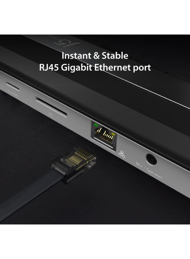 j5create USB-C 4K HDMI Docking Station (9-in-1), 4K HDMI, 5Gbps USB-A x3, Card Reader, PD 100W, Gigabit Ethernet, Combo Audio Jack, for MacBook, and Windows USB-C Laptop (JCD533) - Image 2