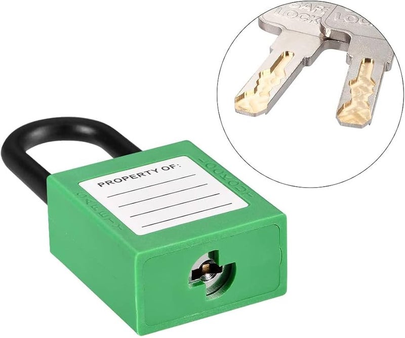 Light Green Nylon Shackle Lockout Tagout Safety Padlock 2Pcs Keyed Different - Image 3