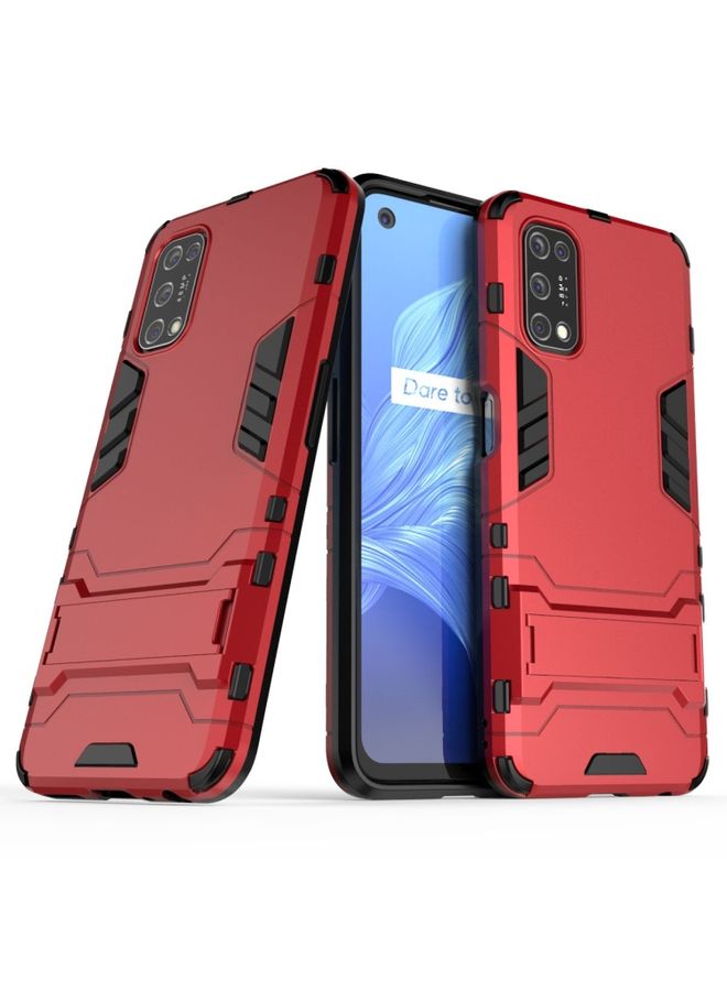 HuHa Case Cover For Realme V5 5G PC + TPU Shockproof Protective Case with Invisible Holder Red
