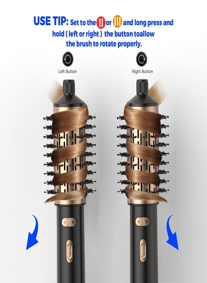 trylater 3 in 1 Rotating Hair Dryer Brush,Negative Ionic Professional Brush Blow Dryer with Detachable Brush(2" & 1.5"),3 Heats and 2 Speeds Rotating Hot Air Brush for Curling,Straight,Drying - Image 2