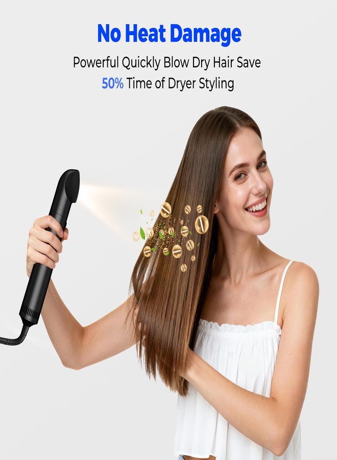 trylater 3 in 1 Rotating Hair Dryer Brush,Negative Ionic Professional Brush Blow Dryer with Detachable Brush(2" & 1.5"),3 Heats and 2 Speeds Rotating Hot Air Brush for Curling,Straight,Drying - Image 5