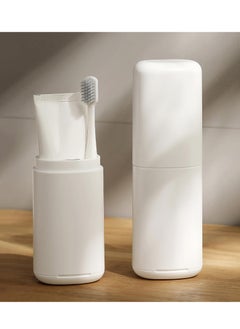 Excefore Travel Toothbrush Case, Portable Travel Toothbrushes Case Toothpaste Storage Box Cup, Hard Plastic Tooth Brush Container, with Mouthwash Cup, for Traveling, School, Business Uses  - Image 2
