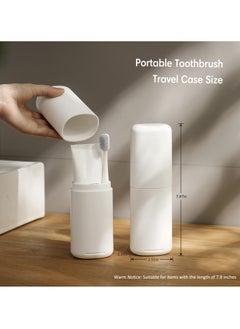 Excefore Travel Toothbrush Case, Portable Travel Toothbrushes Case Toothpaste Storage Box Cup, Hard Plastic Tooth Brush Container, with Mouthwash Cup, for Traveling, School, Business Uses  - Image 3