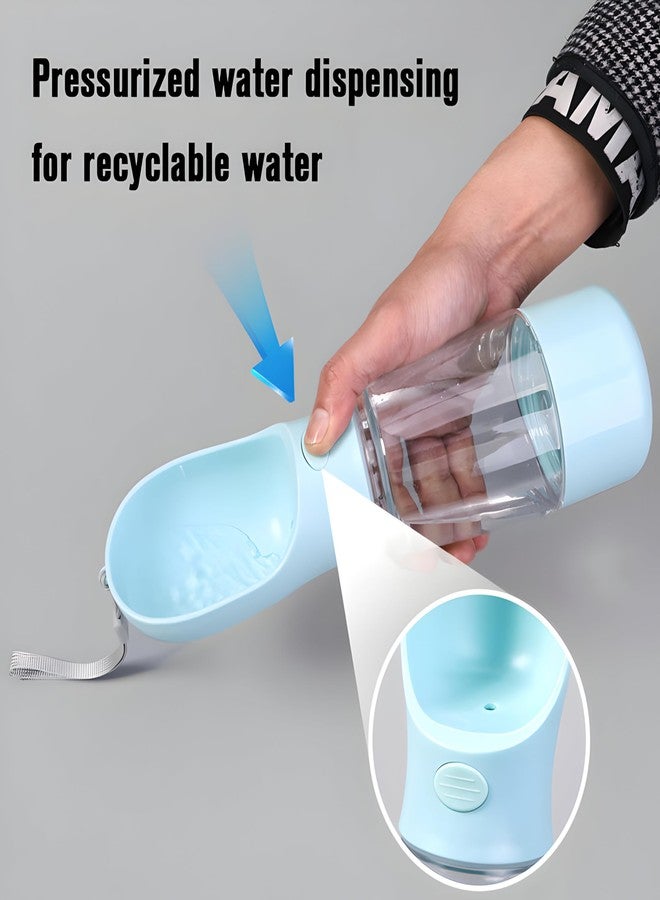 Schmick 3-in-1 Portable Pet Water Bottle with Food Container and Waste Bag Storage - Travel Pet Water Dispenser Bottle (Blue, Medium) - Image 3