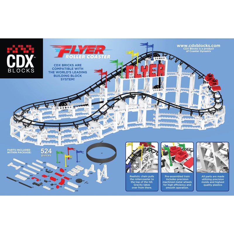CDX BLOCKS كتل CDX: طائرة - 539 قطعة، مجموعة كتل بناء، نموذج أفعوانية تعمل بالطاقة الجاذبية، تعزز التعلم في مجالات العلوم والتكنولوجيا والهندسة والرياضيات - Image 4