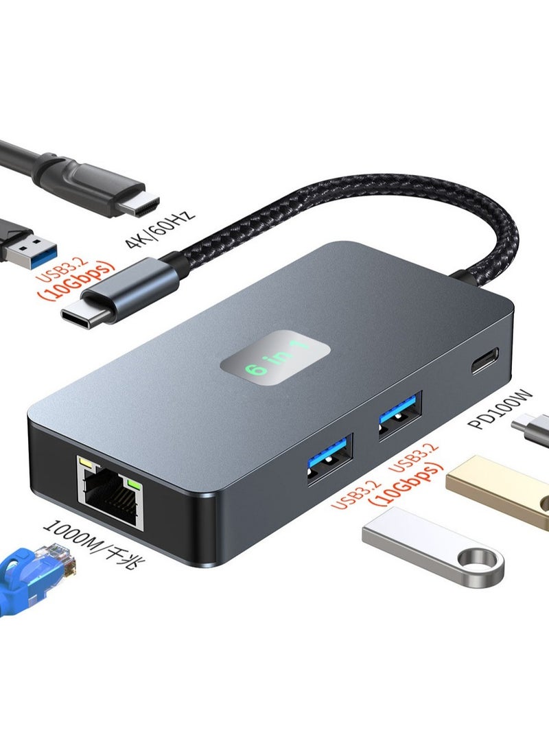 AROAQ Type-C Docking Station 4K 60Hz High-Definition USB 3.2 Hub for Laptops 6-in-1 - Image 2