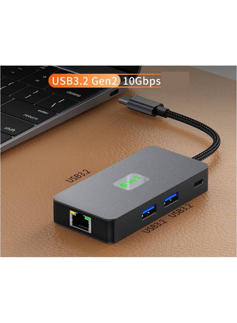 AROAQ Type-C Docking Station 4K 60Hz High-Definition USB 3.2 Hub for Laptops 6-in-1 - Image 1