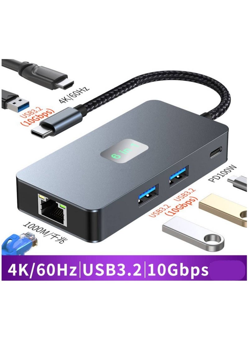 AROAQ Type-C Docking Station 4K 60Hz High-Definition USB 3.2 Hub for Laptops 6-in-1 - Image 3