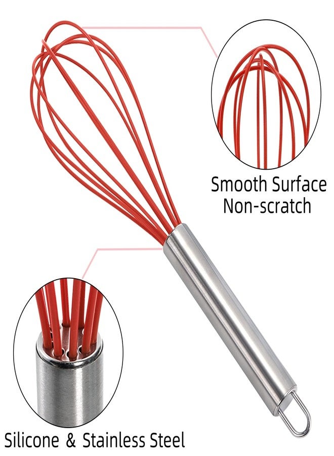 Cididu Set of 24 Silicone Whisk Bulk for Cooking, 10 In Wisking Tool Non Scratch, Flexible Rubber Whisks for Nonstick Pans, Kitchen Hand Whisk for Blending Beating Baking, BPA Free Dishwasher Safe - Image 3