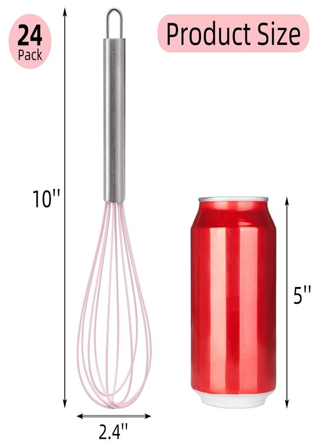 Cididu Set of 24 Silicone Whisk Bulk for Cooking, 10 In Wisking Tool Non Scratch, Flexible Rubber Whisks for Nonstick Pans, Kitchen Hand Whisk for Blending Beating Baking, BPA Free Dishwasher Safe - Image 2
