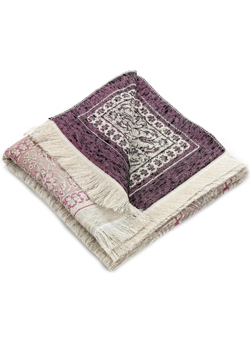 İhvan Ihvan Mihrab Chenille Luxury Prayer Rug Pink