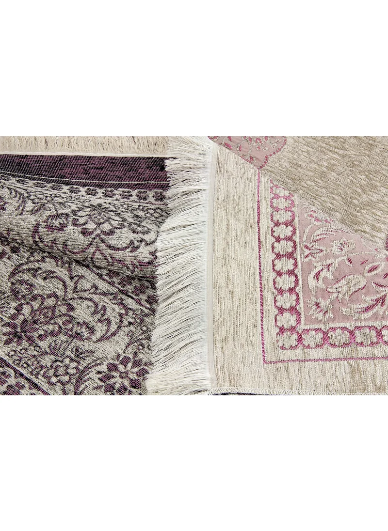 İhvan Ihvan Mihrab Chenille Luxury Prayer Rug Pink