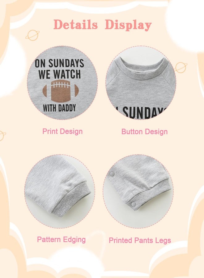 Hikido Dad and Baby Matching Footless Outfits Baby Boys' Play Funny letters Print Onesie Rugby Season Playsuit for 3-6 Months Baby Romper - Image 4