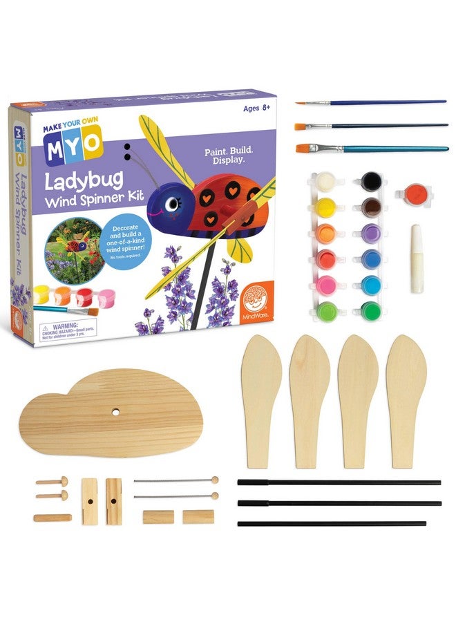 MindWare Make Your Own Ladybug Wind Spinner Wood Craft Kit - Build & Decorate for Ages 8 & Up - Image 1