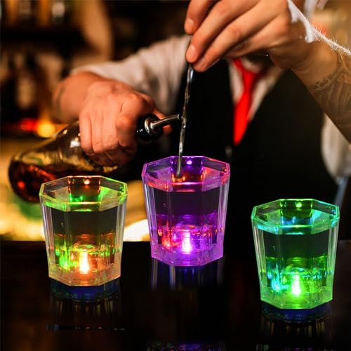 Esdabem Light Up Shot Glasses Set of 24 Party Favors Adults Funny Shot Glasses Led Shot Glasse Glow in the Dark Party Shot Glass Party Cups Decorations for Birthday Wedding Bachelorette Parties - Image 2