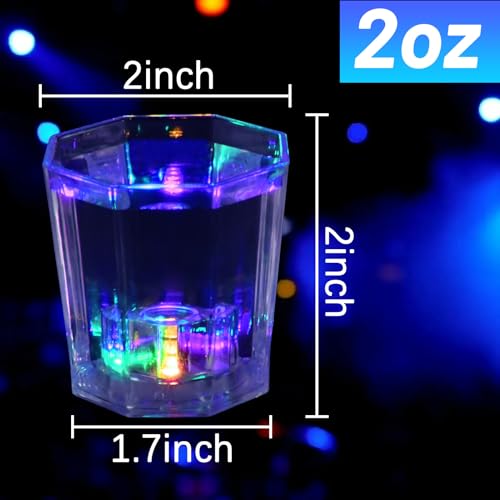 Esdabem Light Up Shot Glasses Set of 24 Party Favors Adults Funny Shot Glasses Led Shot Glasse Glow in the Dark Party Shot Glass Party Cups Decorations for Birthday Wedding Bachelorette Parties - Image 5