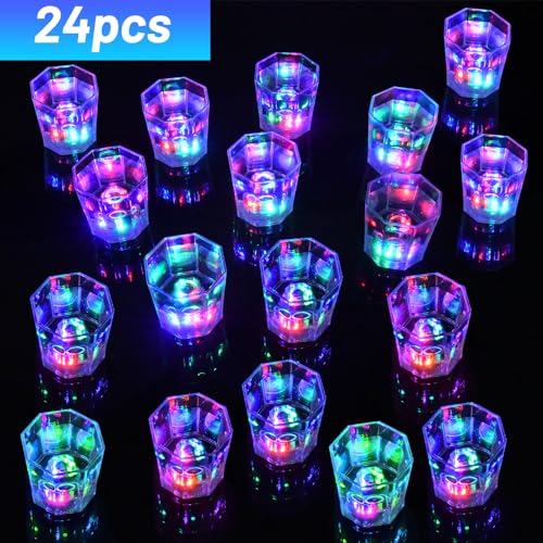 Esdabem Light Up Shot Glasses Set of 24 Party Favors Adults Funny Shot Glasses Led Shot Glasse Glow in the Dark Party Shot Glass Party Cups Decorations for Birthday Wedding Bachelorette Parties - Image 4
