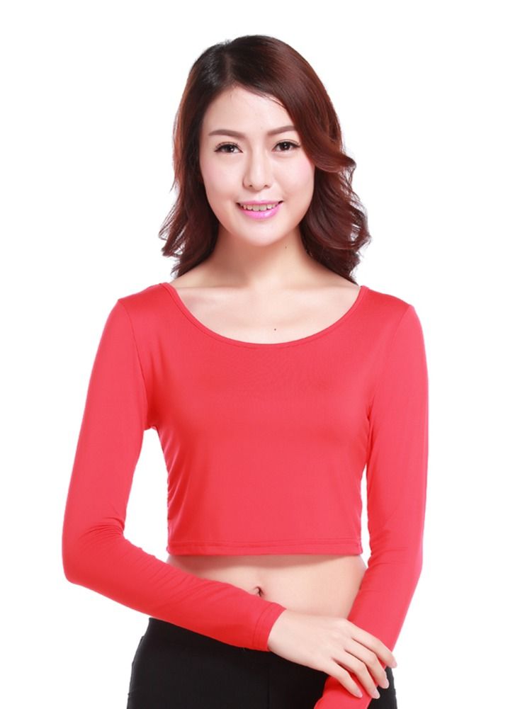 Loquat Long Sleeve Half Body Bottoming T - shirt Free Size  - Image 1