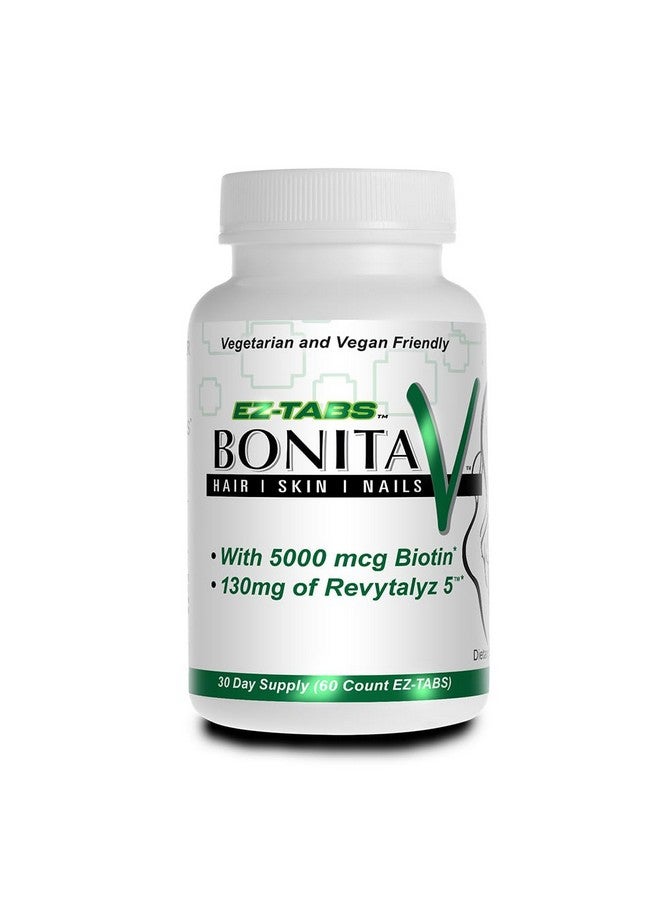 Essential Source فيتامينات الشعر والأظافر والبشرة للنساء من إيسينشال سورس بونيتا V - 20 مكون نشط بما في ذلك البيوتين - أظافر أقوى، بشرة صحية، نمو الشعر - 60 قرص نباتي EZ-TAB - Image 1