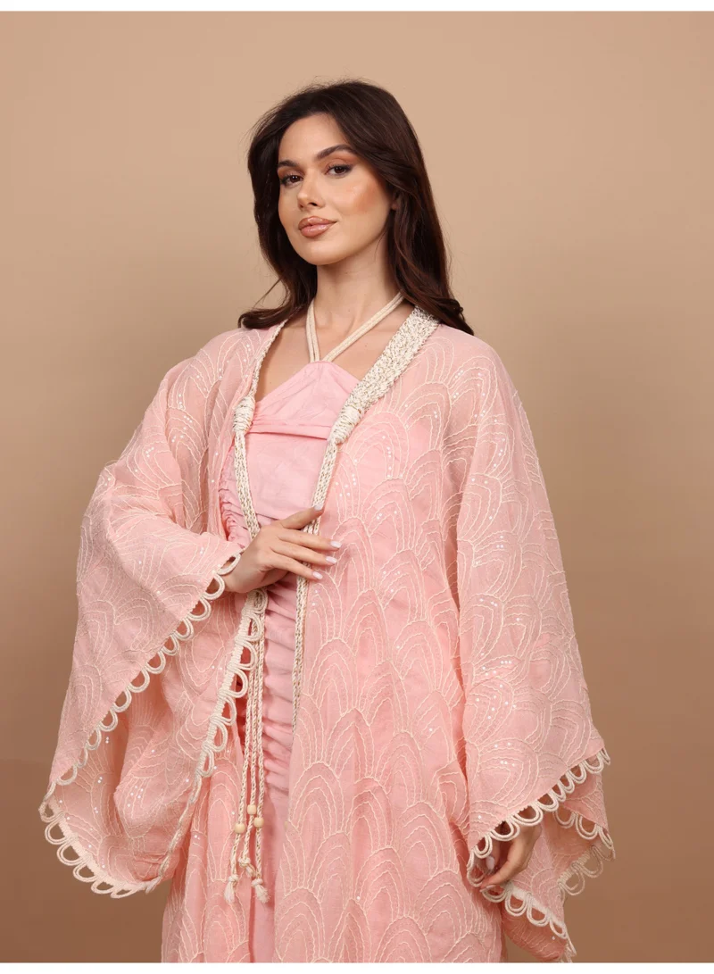 IKKXA IKKXA Sequin Embellished Jalabiya IK1110 Pink
