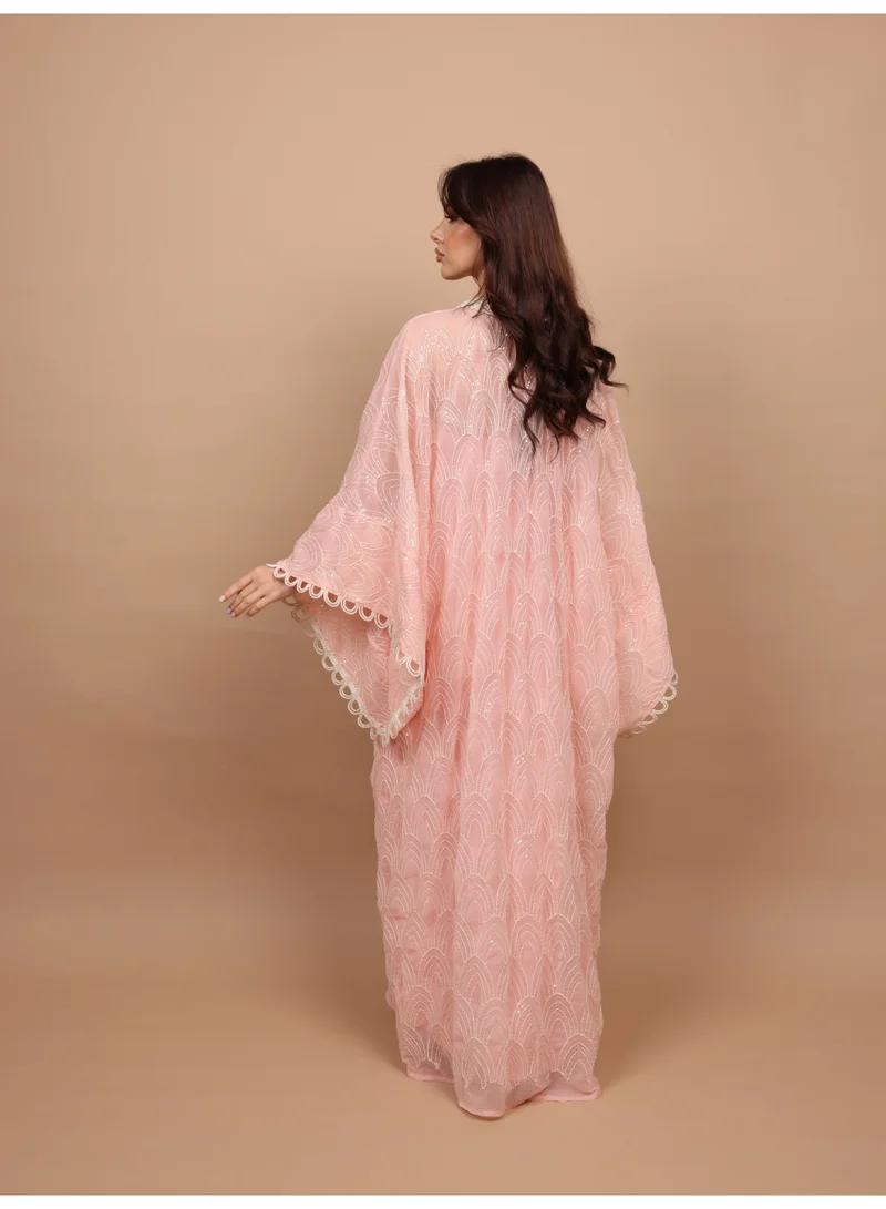 IKKXA  IKKXA Sequin Embellished Jalabiya IK1110 Pink for Women | Best Price UAE