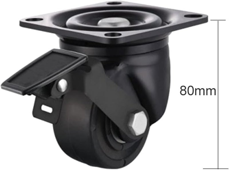 Heavy Duty 2 Inch Low Casters Wheels With Brake 300KG Load Capacity for Carts and Equipment - Image 3