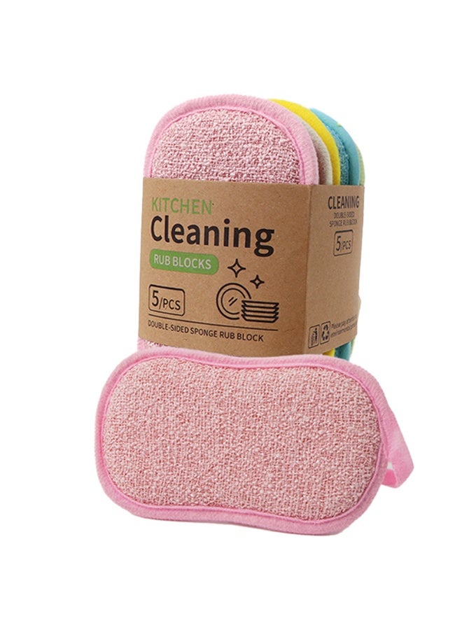 5 PCS Original Professional Microfiber Multi-Surface Scrub-N-Wipe Sponges, Dual-Sided for Scouring and Easy Household Cleaning, Machine Washable - Image 4