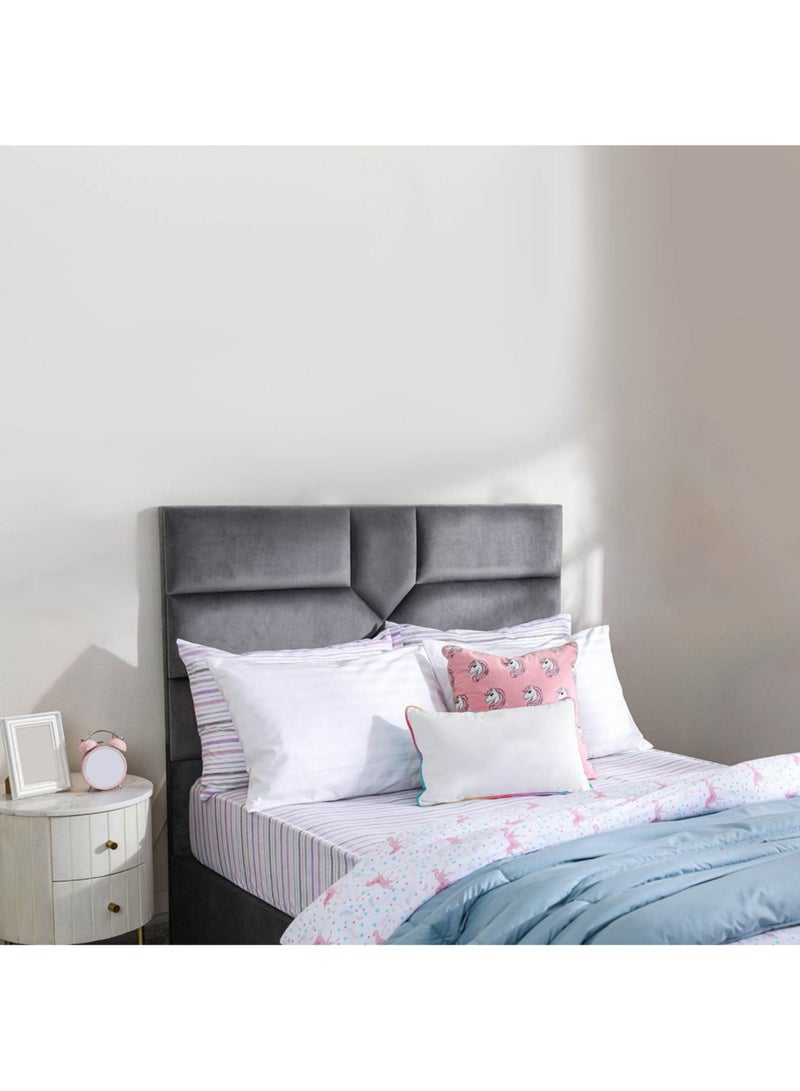 Karnak Estella Premium Upholstered Velvet Bed Frame Bedroom Furniture Strong And Sturdy Modern Design Wooden Bed | Quiet & Comfortable Bed (Eu - Single 90x200cm, Grey) - Image 1