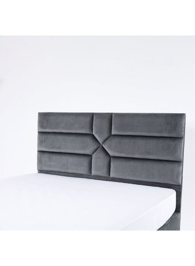 Karnak Estella Premium Upholstered Velvet Bed Frame Bedroom Furniture Strong And Sturdy Modern Design Wooden Bed | Quiet & Comfortable Bed (Eu - Single 90x200cm, Grey) - Image 4
