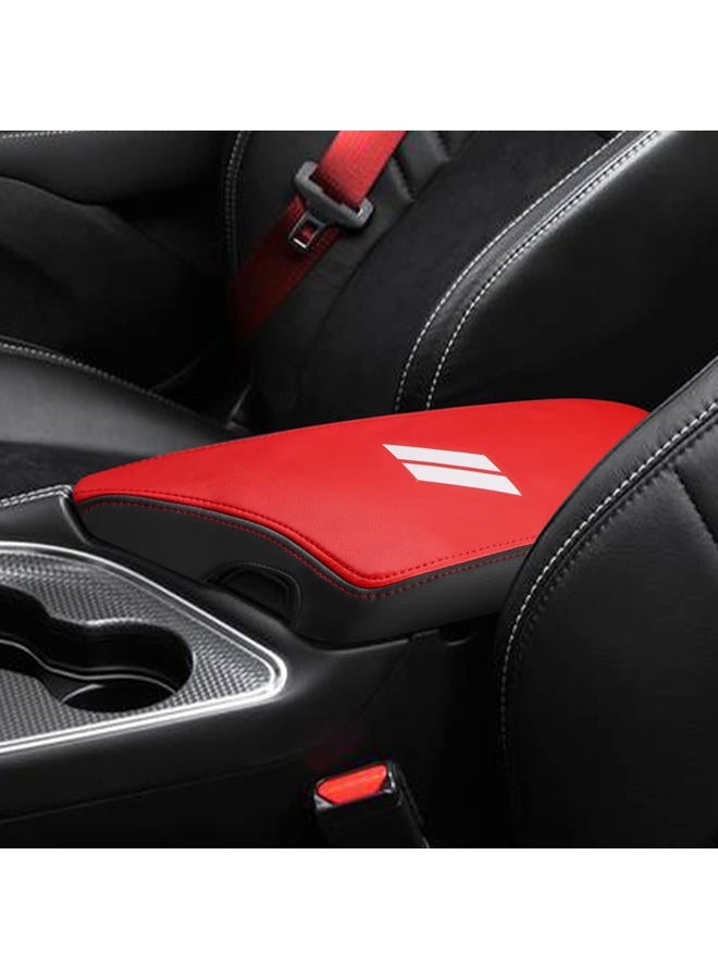 INTGET Car Center Console Armrest Cover for Dodge Challenger Accessories 2023 2022 2021 2020 2019 2018 2017 2016 2015 Interior Middle Console Cover Lid Protector Cushion Pad (Red, Leather) - Image 5