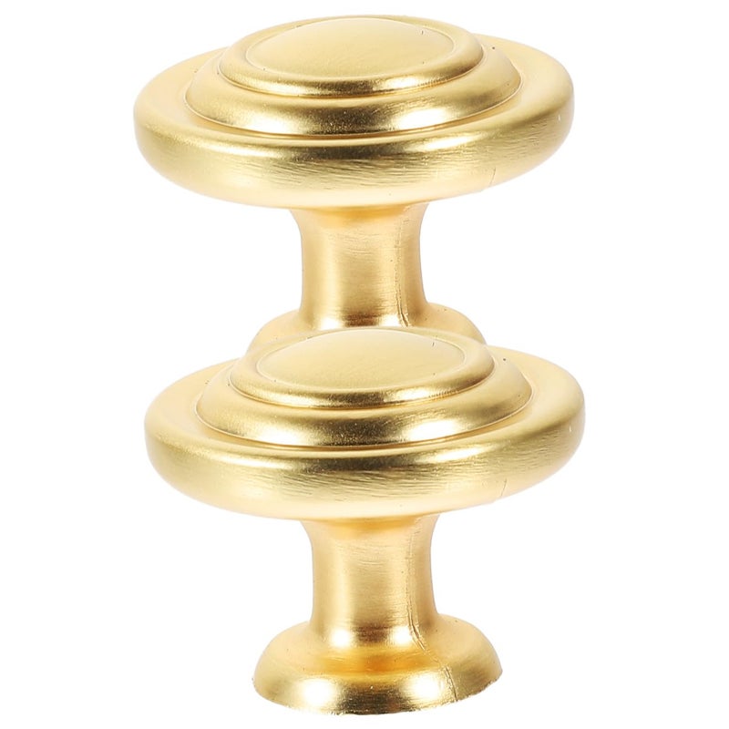 Copper Brushed Cabinet Knobs 2 Pack Round Drawer Pulls Single Hole Furniture Hardware - Image 2
