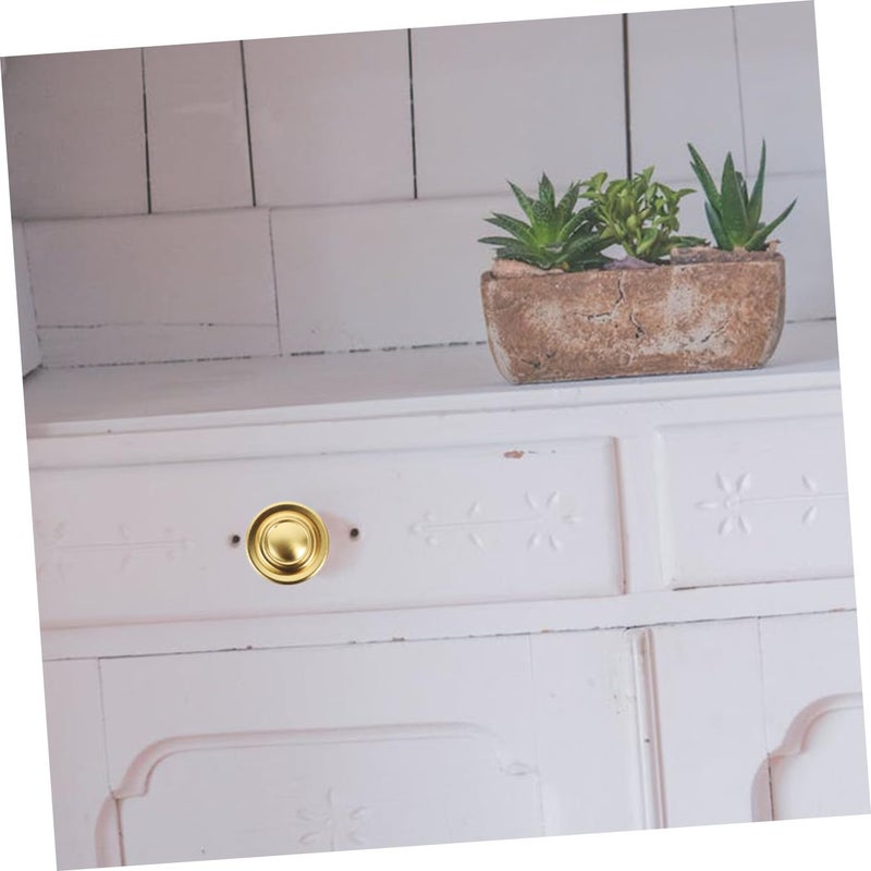 Copper Brushed Cabinet Knobs 2 Pack Round Drawer Pulls Single Hole Furniture Hardware - Image 5