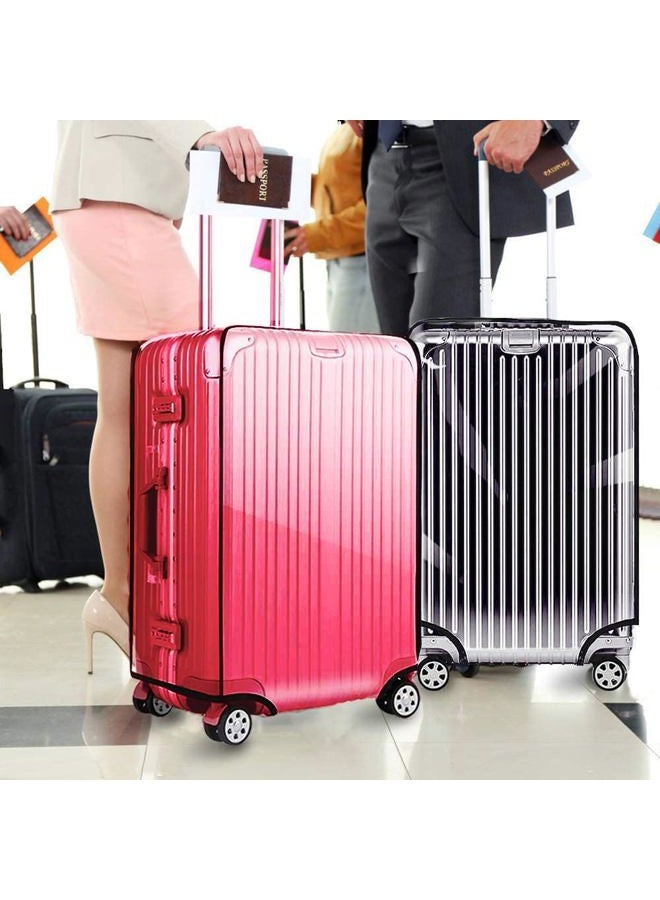 Esholife Luggage Covers for Suitcase TSA Approved Clear PVC Waterproof Suitcase Covers Luggage Protectors 29-32Inch (27.16''H x 20.27''L x 12.40''W), Black Frame, XL(29-32inch Luggage), Luggage Cover - Image 2