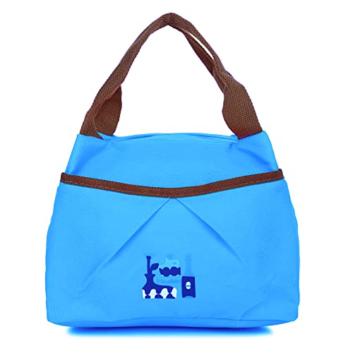 INSTABUYZ Hot & Cold Leak Proof Lunch Bag for Office School Kids Men & Women Storage Bag with Handle 3 Compartments Tiffin Bag (Blue) - Image 3