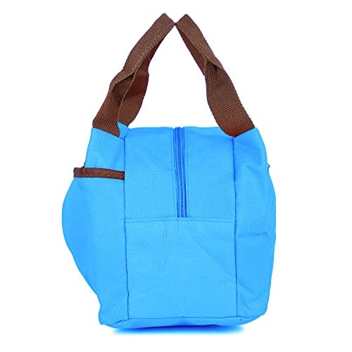 INSTABUYZ Hot & Cold Leak Proof Lunch Bag for Office School Kids Men & Women Storage Bag with Handle 3 Compartments Tiffin Bag (Blue) - Image 4