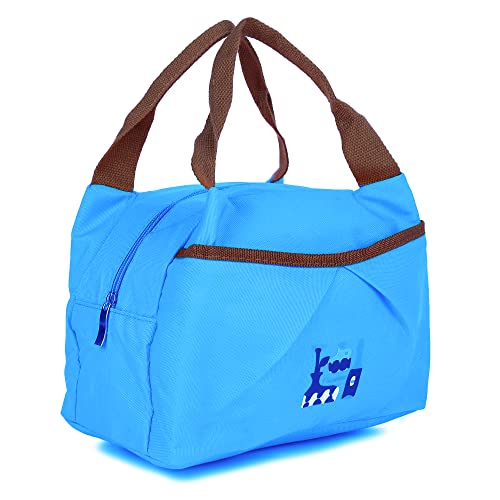 INSTABUYZ Hot & Cold Leak Proof Lunch Bag for Office School Kids Men & Women Storage Bag with Handle 3 Compartments Tiffin Bag (Blue) - Image 1
