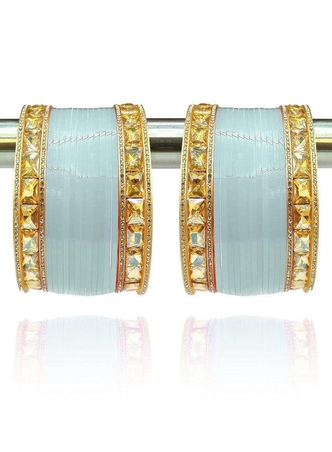 BANGLESKART Bridal Punjabi Chuda Bangle Set for Wedding, Anniversary, Party and Casual Wear (1 Pair) - Image 1
