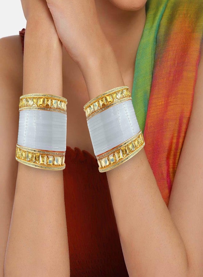 BANGLESKART Bridal Punjabi Chuda Bangle Set for Wedding, Anniversary, Party and Casual Wear (1 Pair) - Image 3
