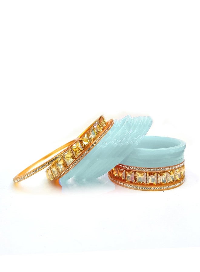 BANGLESKART Bridal Punjabi Chuda Bangle Set for Wedding, Anniversary, Party and Casual Wear (1 Pair) - Image 4