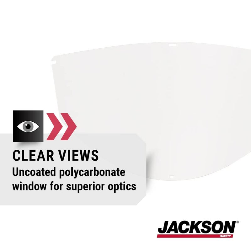 Jackson Safety Replacement Window for MAXVIEW Premium Face Shield Mask - ANSI Z87.1 - Uncoated - Clear Tint - Image 3