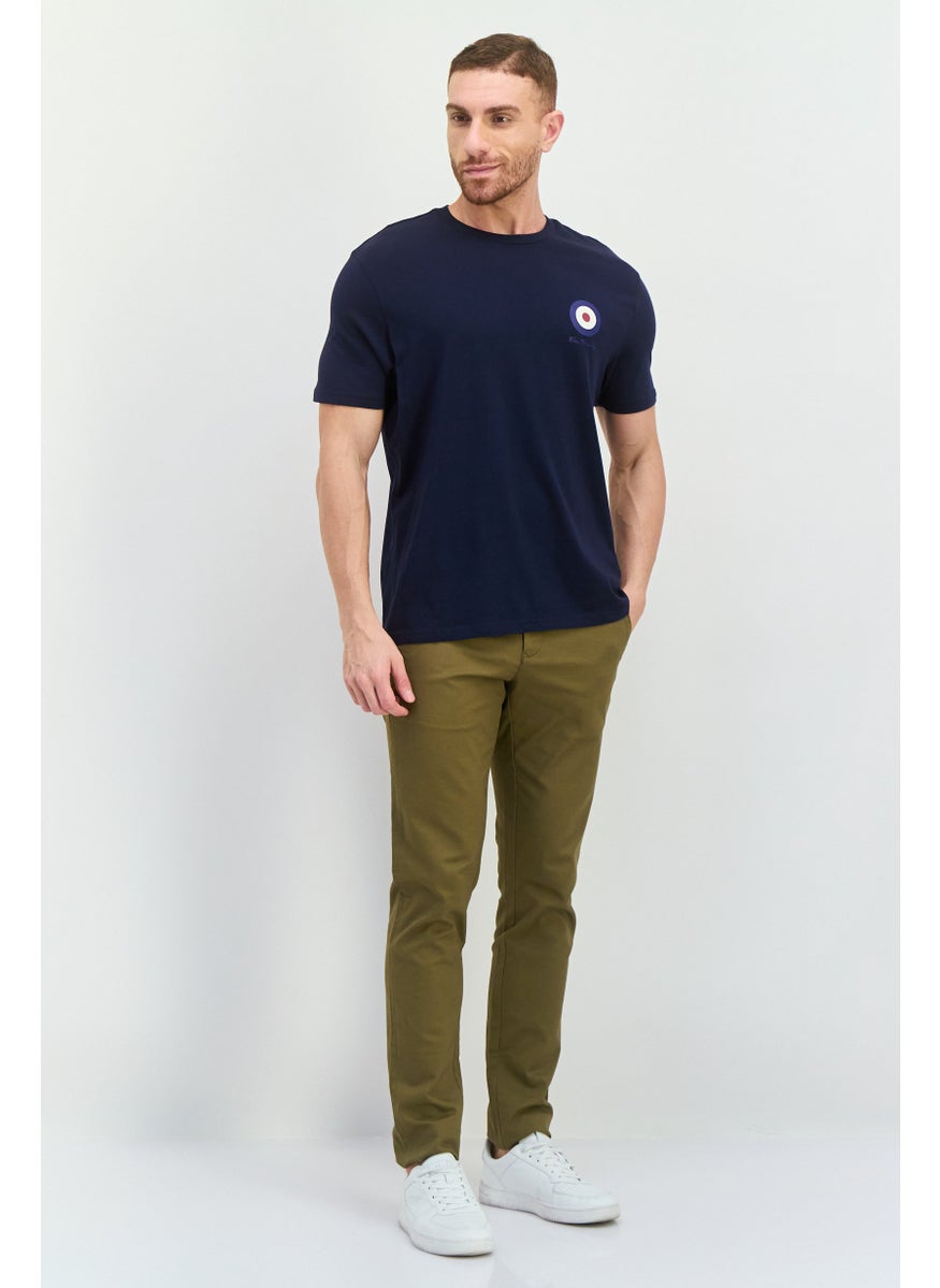 Ben Sherman - Men Crew Neck Short Sleeves Brand Logo T-Shirt, Navy - Image 1