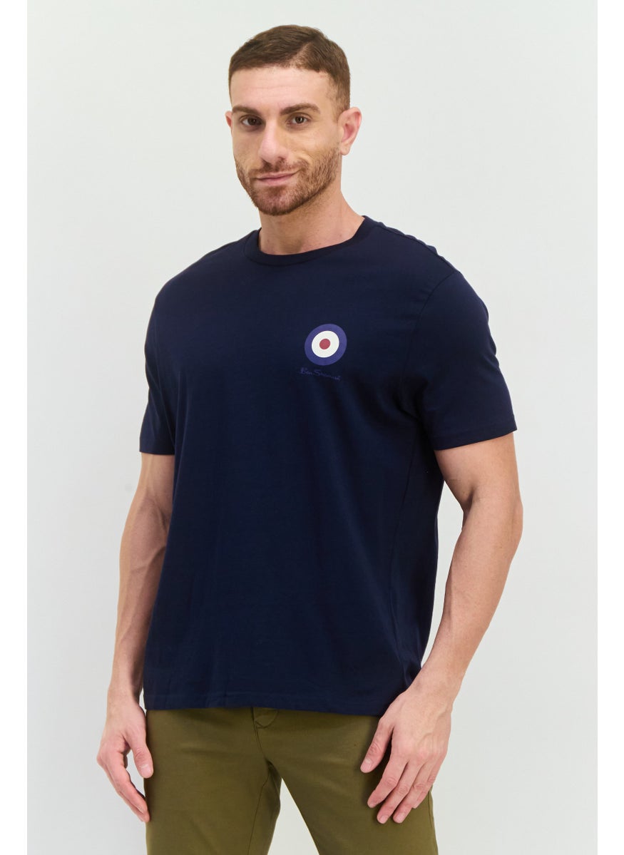 Ben Sherman - Men Crew Neck Short Sleeves Brand Logo T-Shirt, Navy - Image 1